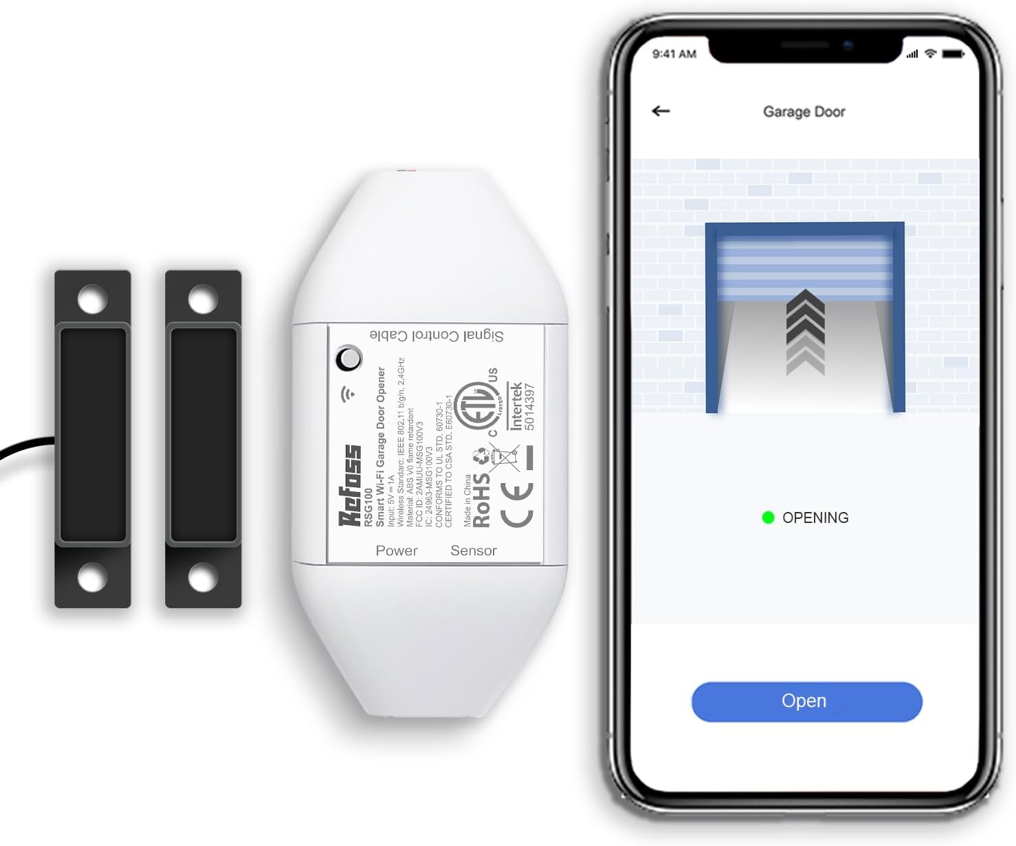 Refoss Smart Wi-Fi Garage Door Opener, Compatible with Google Assistant, Alexa, APP Remote Control