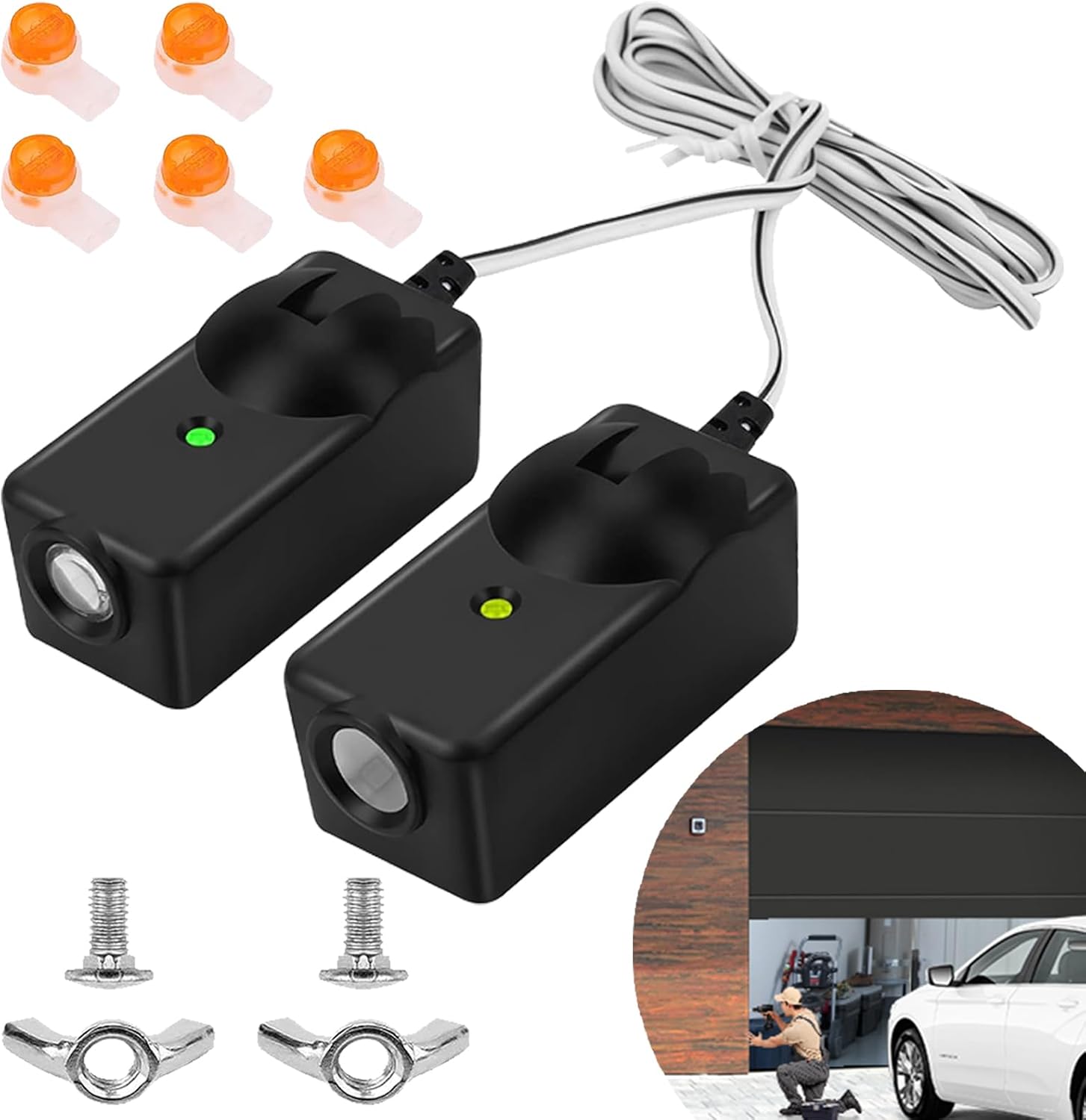 41A5034 Safety Sensor Kit Compatible with Liftmaster/Chamberlain/Craftsman, Garage Door Openers Made After 1997, 2 Garage Door Sensors