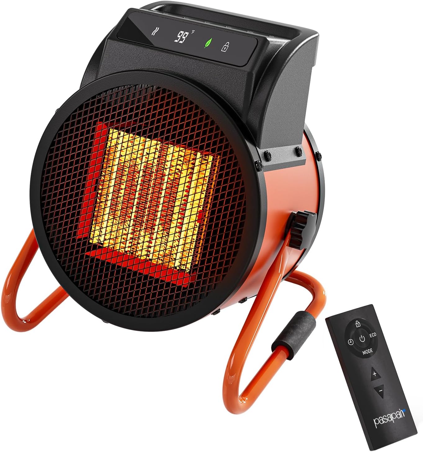 Greenhouse Heater with Remote, 1500W Outdoor Patio Heater with Digital Thermostat, Garage heater 24-Hour Timer for 3S Fast Heating, 3 Modes Adjustment