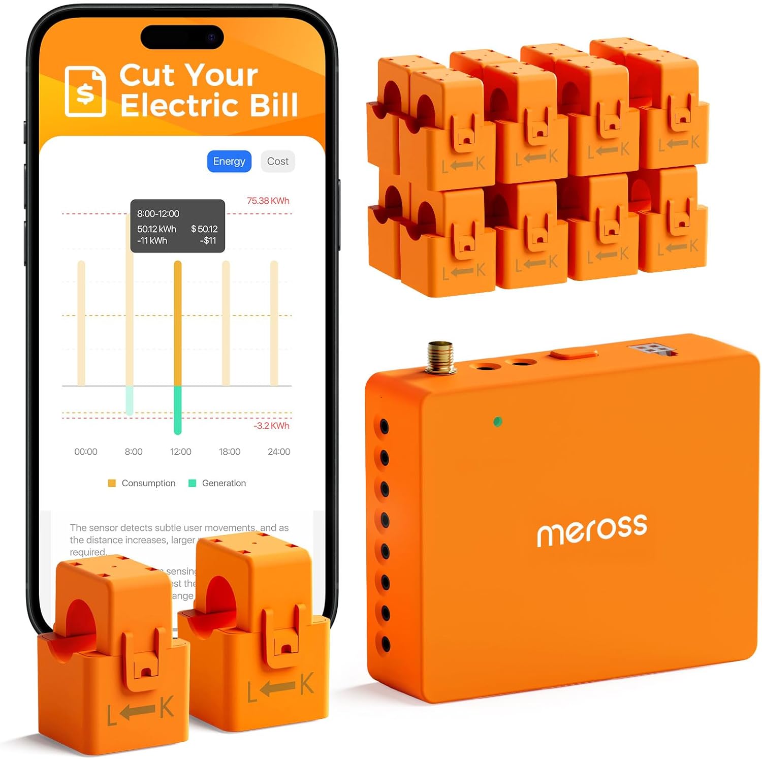 Meross Smart Home Energy Monitor with 18 Circuit Monitoring, Home Assistant Support, Real-Time Energy Usage Tracking, Solar Surplus Detection, Smart Alerts