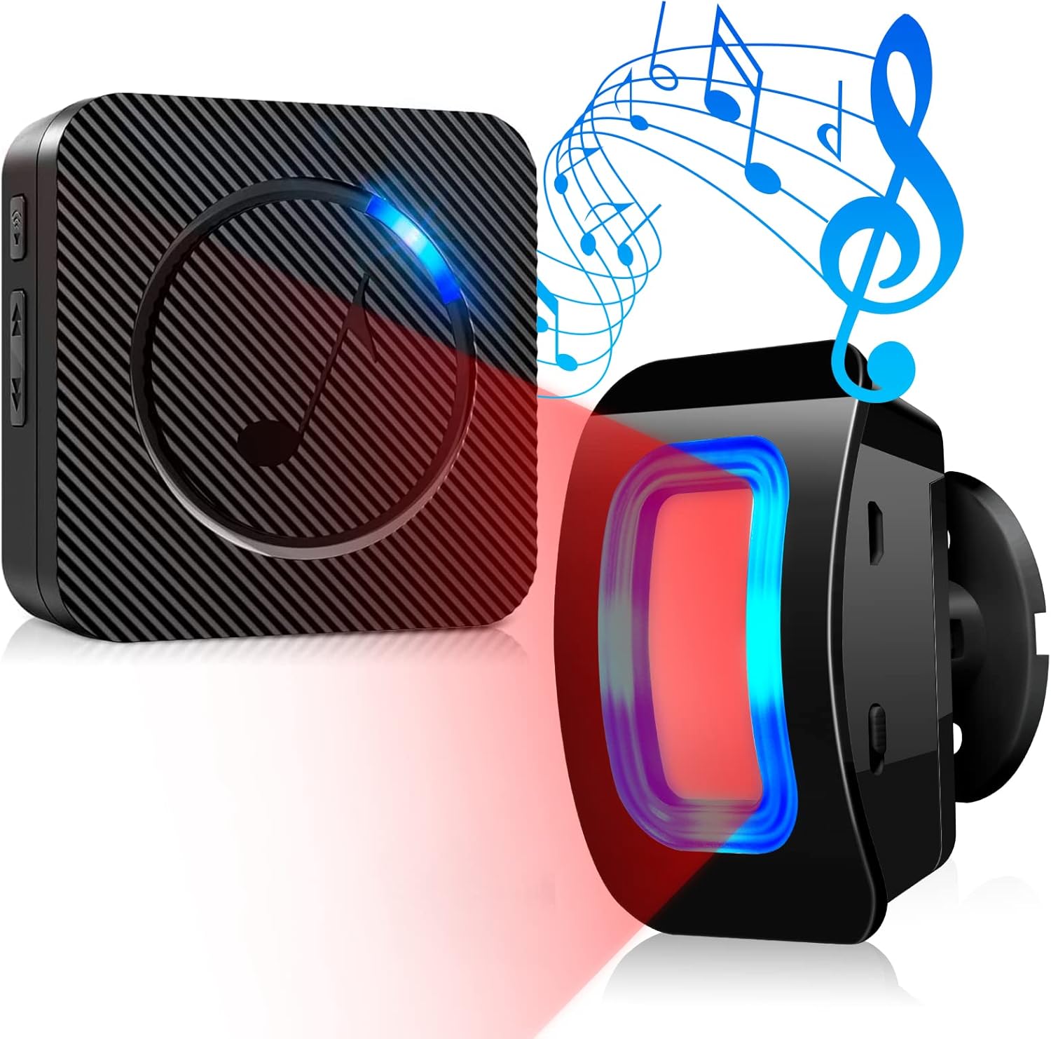 Wireless Motion Sensor LED Light - Motion Detector Alarm with 500 FT Range Loud Chimes Security Alert Monitor