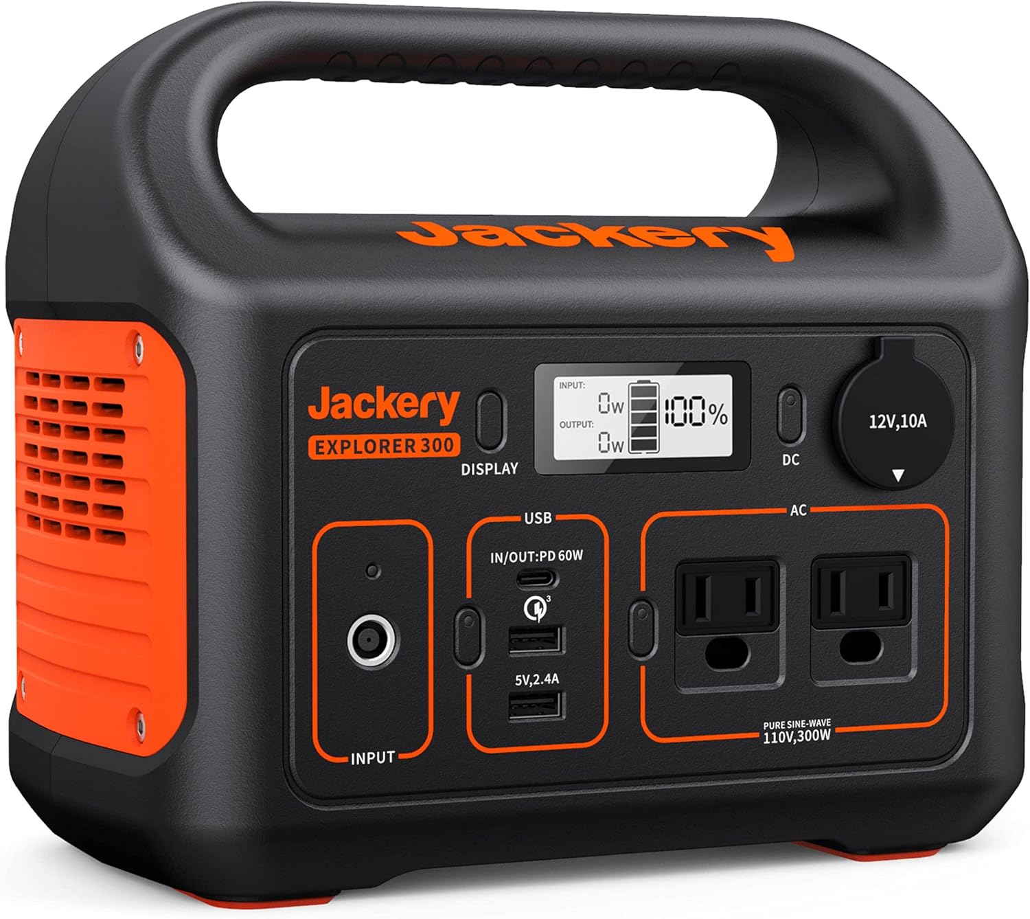 Jackery Portable Power Station Explorer 300 NEW, 293Wh Backup Lithium Battery, 110V/300W Pure Sine Wave AC Outlet